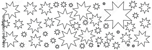 Fotografie Black outlined Star Rising, Cosmic Black Star background.