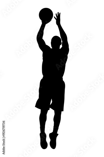 Dynamic basketball player shooting an impressive jump shot vector illustration