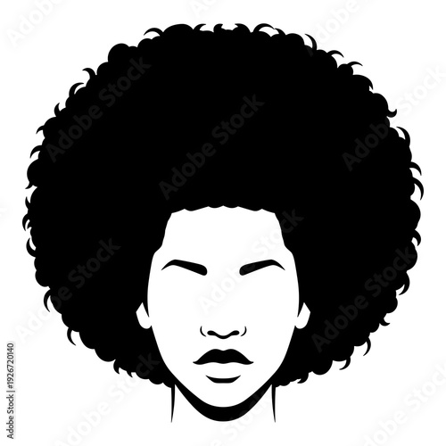 Iconic afro hairstyle vector illustration, celebrating natural beauty and heritage