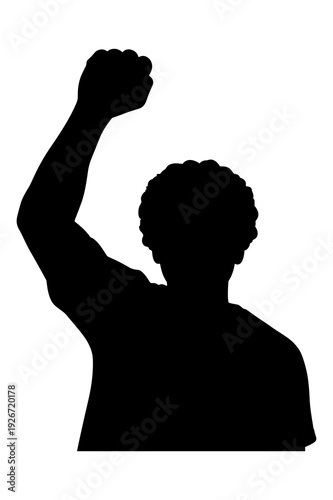 Powerful raised fist vector illustration symbolizing strength, protest, and victory