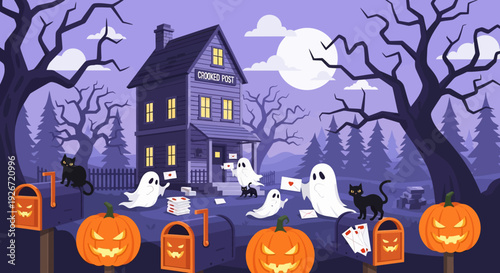 Halloween Ghosts Haunted House.