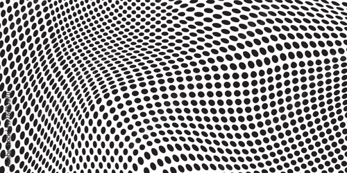 Abstract geometric black and white deco art halftone hexagone  and triangle print pattern