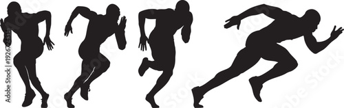 Running Man Silhouette Vector Set