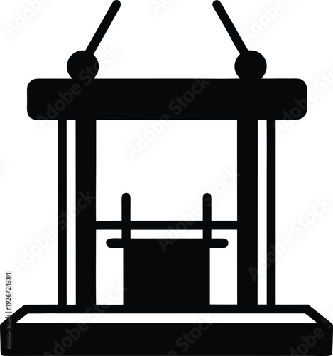 pec deck machine silhouette vector art illustration, black and white design