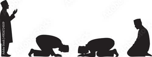 Black vector illustration of a girl and her pet cat silhouette isolated on white with nature elements including a wild wolf and panther