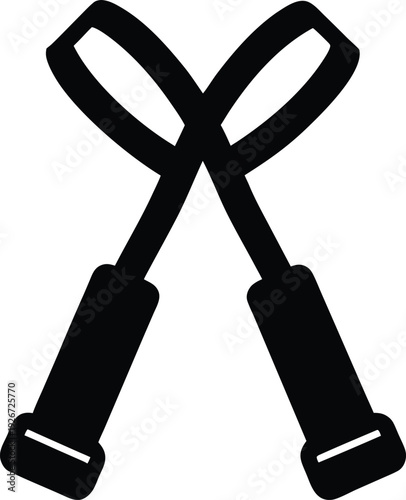 resistance bands silhouette vector art illustration, black and white design