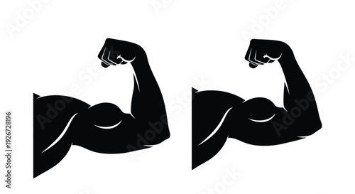 Powerful biceps flexing showcasing strength and fitness a bold silhouette