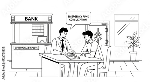 Man and Woman Banking Transaction.