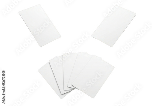 Blank playing cards isolated on transparent background for design and gaming