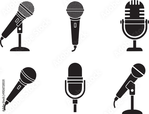 Microphones in various positions and orientations.