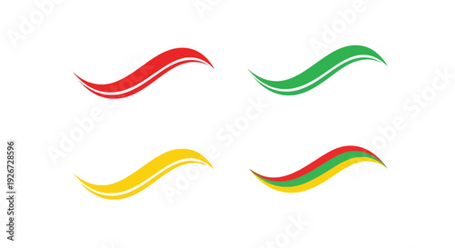 Abstract colorful wave shapes with a minimalist design silhouette