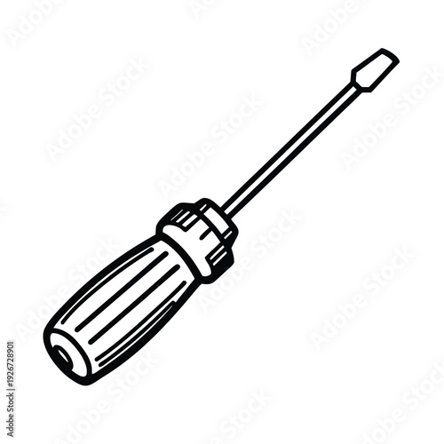 construction screwdriver hand drawn