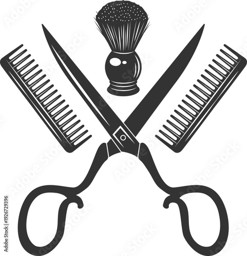 Barbershop logo. Male hairstyle fashion salon icon