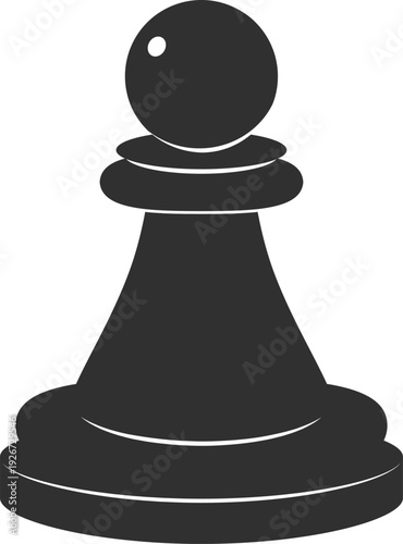 Pawn black icon. Plan symbol. Strategy game