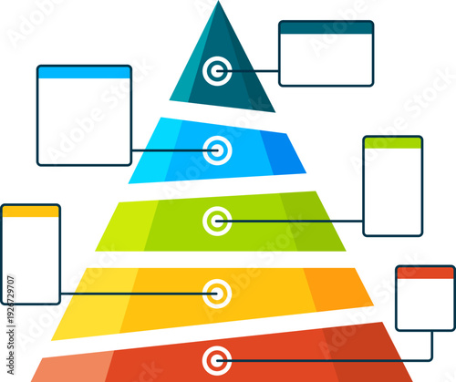 Pyramid chart. Business stage scheme color element