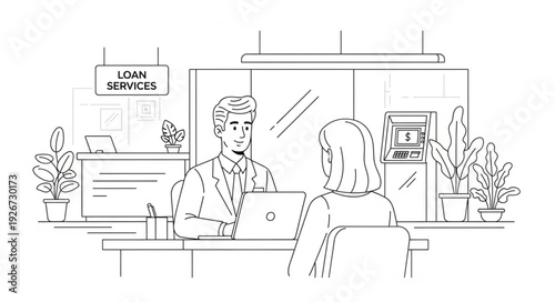 Man and Woman in Coffee Shop.