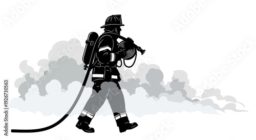 Firefighter in Full Protective Gear.