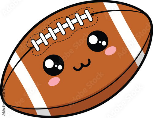 A cartoon football with a smiley face