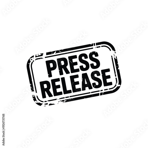 Black press release rubber stamp vector icon isolated on white background image