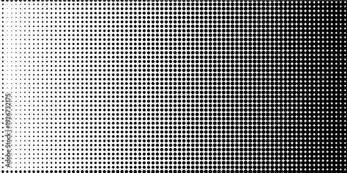 Dotted halftone gradient texture. Vanishing polka dot background. Repeating dots gradation pattern background. Black fading comic pop art overlay backdrop. Raster effect wallpaper. halftone