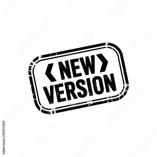 New version grunge texture rubber stamp for software updates and products