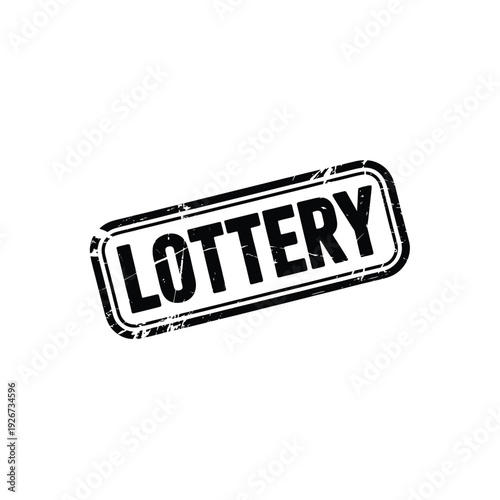 Lottery stamp, black and white, gambling, chance, luck symbol