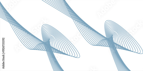 Abstract vector background with blue wavy lines. Blue wave background. Blue lines vector illustration. Curved wave. Abstract wave element for design.
