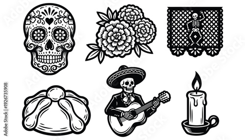 Día de los Muertos Vector Elements Collection