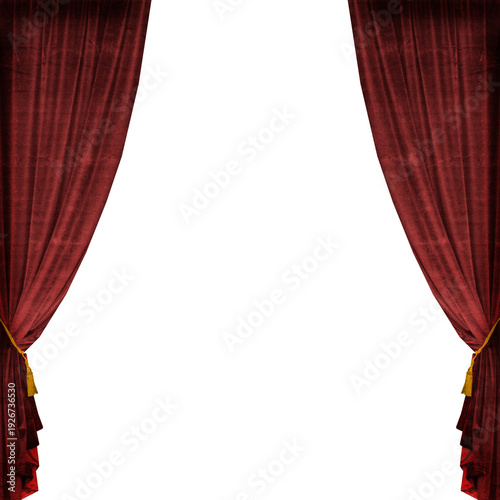 red curtain on white background