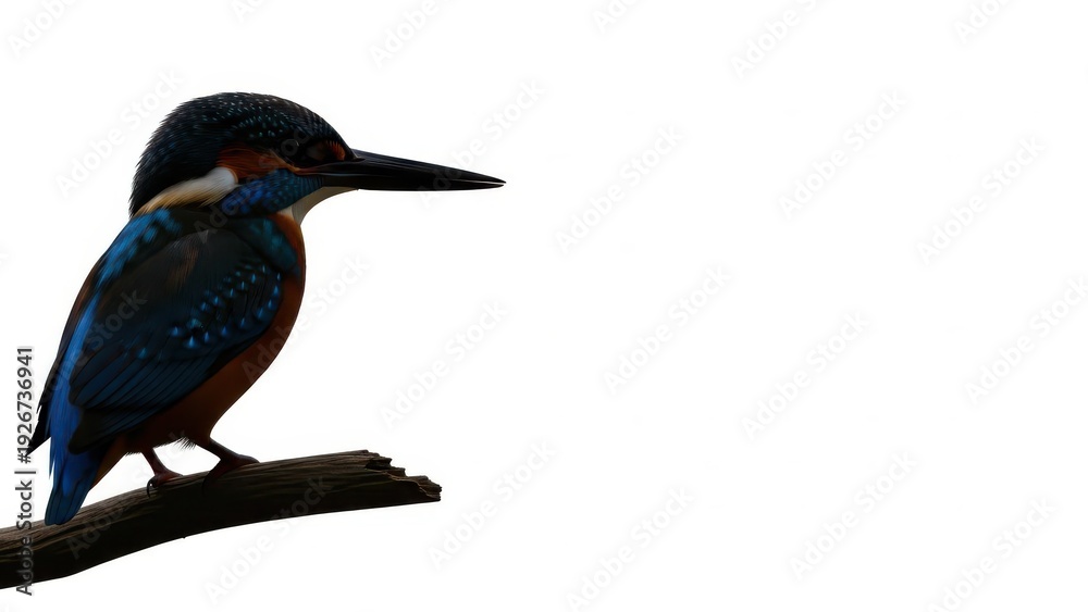 Fototapeta premium Lilac Breasted Roller and Black Capped Kingfisher on Branch