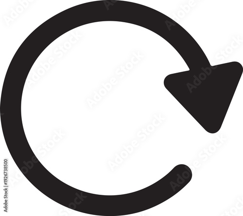 Black refresh icon vector symbol for sync application and web design interface