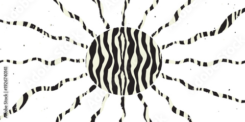 Abstract grunge black and white background featuring a scary spider silhouette ink drawing and a floral web vector design for a macro nature tattoo illustration