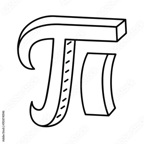 greek pi hand drawn