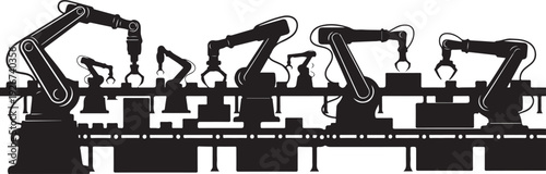 Industrial robotic arms working on assembly line production