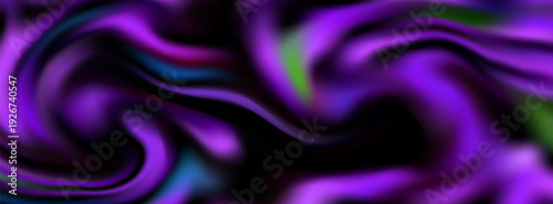 Abstract Purple Swirl Background With Fluid Smoke Waves And Vibrant Neon Accents
