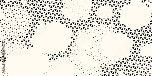 Triangle Shapes Vector Abstract Geometric Technology Background. Radial Composition Halftone Frame Triangular Retro Simple Pattern. Minimal Style Dynamic Tech Wallpaper