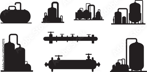 Industrial equipment silhouettes for oil and gas industry applications