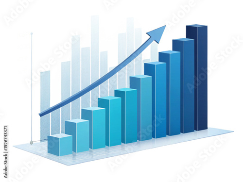 Business growth chart with rising arrow and blue bars Free Download Business growth chart with rising arrow and blue bars - GFXLoad