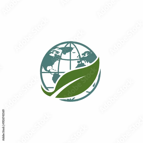 Eco-friendly globe with green leaf symbol representing environmental care.