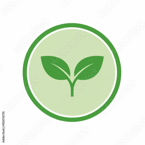 Green Sprout Icon Symbolizing Growth and Nature.