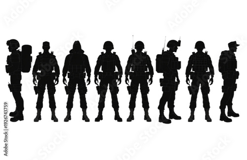 Soldiers in tactical gear standing in formation