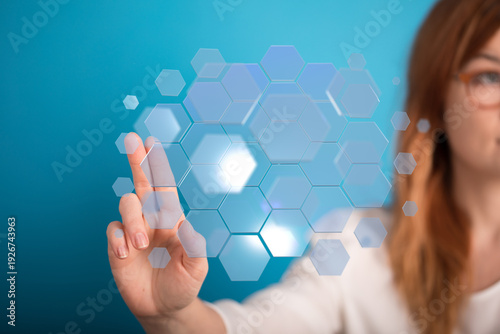 Female hand interacting wit...