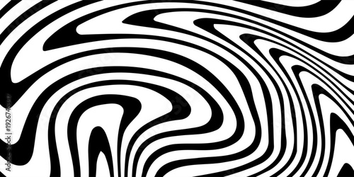 Diagonal wavy lines seamless pattern. Vector abstract liquid lines background. Simple black and white texture with diagonal waves, stripes, fluid shapes. Groovy repeated design for decor, print, cover