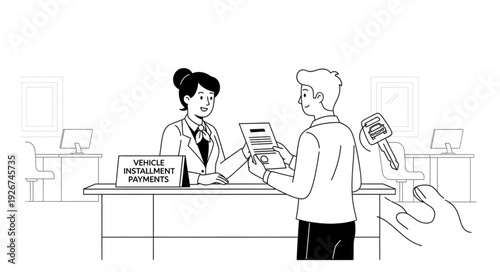 Man Receiving Documents from Woman.