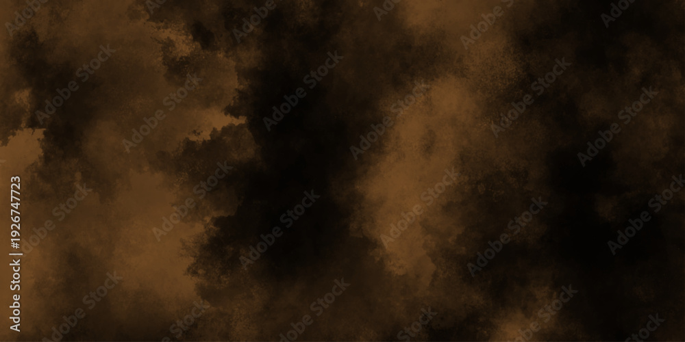 Fototapeta premium spectacular abstract brown smoke isolated color brown background .Black and brown smoke aquarelle smudge illustration smooth grungy smokey . Abstract Painted Illustration. Brush stroked painting. 