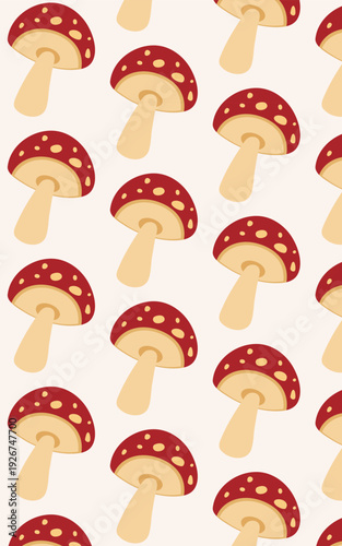 Mushroom pattern natural organic flora for healthy food