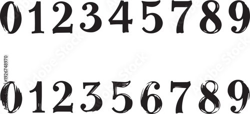 Distressed Numbers Typography Set Grunge Font Design Elements with vector illustration