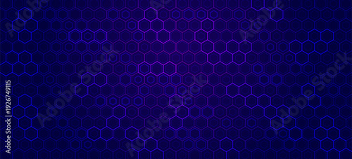 Blue Hexagon Pattern. Abstract Medical Chemical Tech Background. Hexagonal Pattern for Hi-Tech Science Design. Cyber Hexagon 3D Grid Sci-Fi Game Backdrop. Vector Illustration.