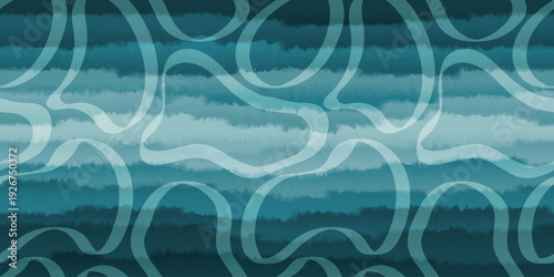 Abstract Blue Ocean Wave Seamless Pattern