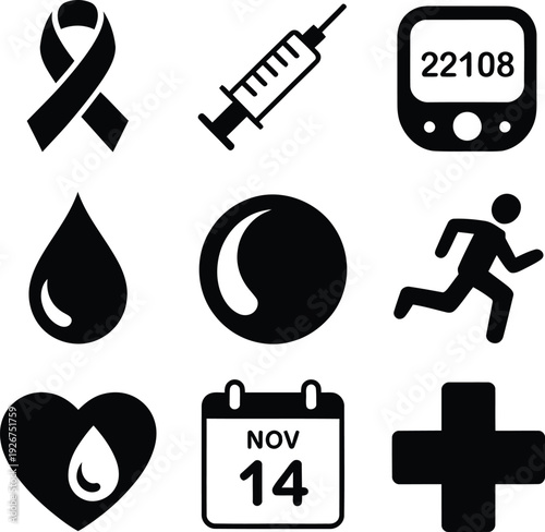 World Diabetes Day Icons